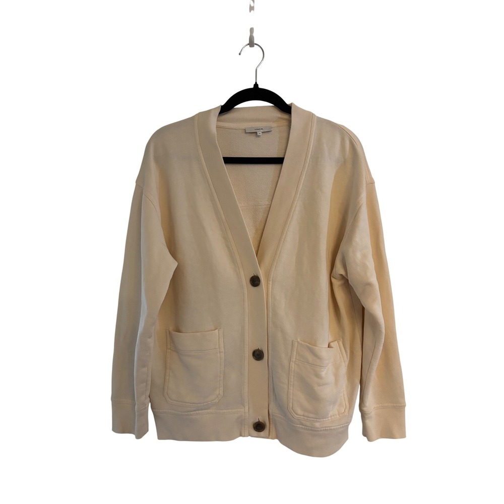 Vince Cream Cotton Button Front Cardigan Sweater XS